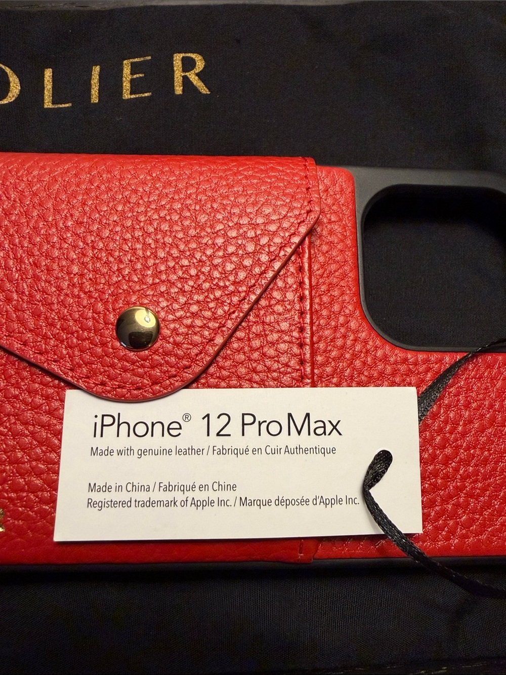 Bandolier Red Leather Card Wallet Phone Case - Picture 3 of 16
